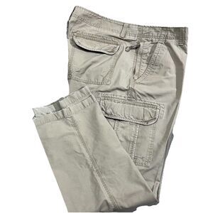 L.L. Bean Pants Mens 42x32 Beige Allagash Cargo Ripstop Solid Natural Fit
